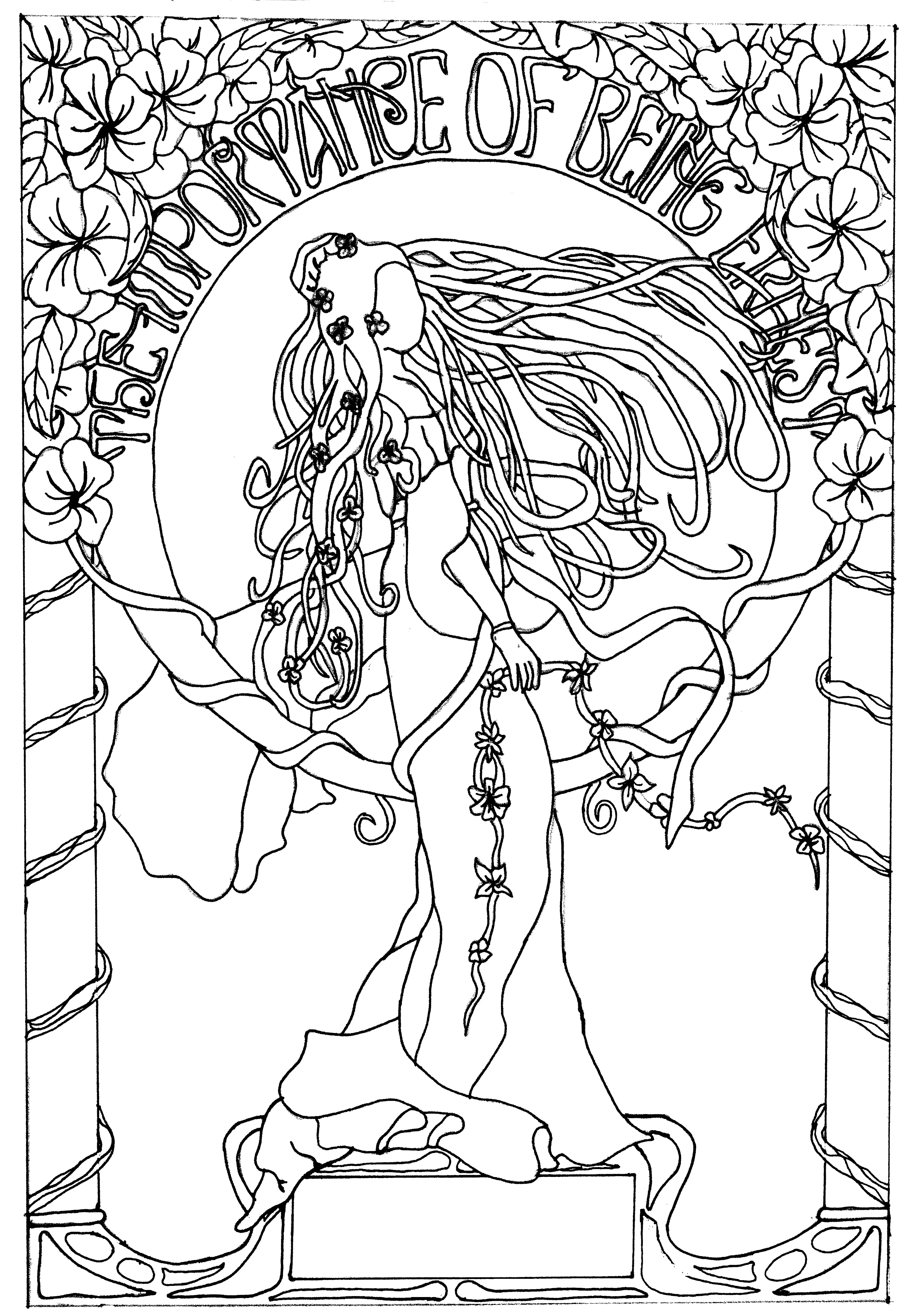 Coloriage Dessin Inspiration Art Nouveau - Art à imprimer