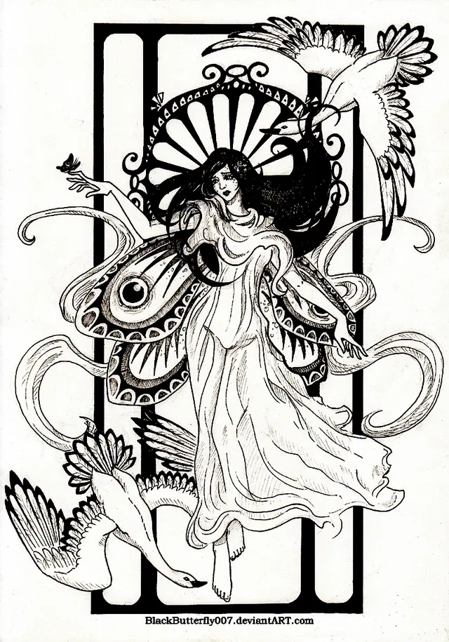 Coloriage Dessin Inspiration Art Nouveau3 - Art à imprimer