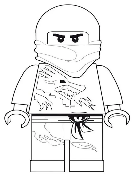 Coloriage Personnage Lego en tenue colorée et dynamique - Lego à imprimer