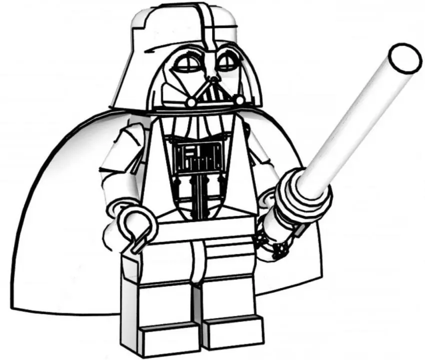 Coloriage Figurine Lego avec équipement et expression - Lego à imprimer