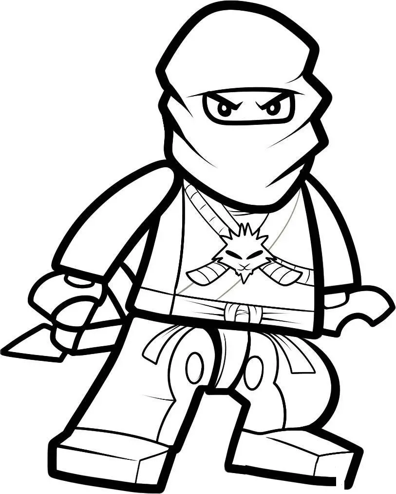 Coloriage Minifigurine Lego souriante en tenue vibrante - Lego à imprimer