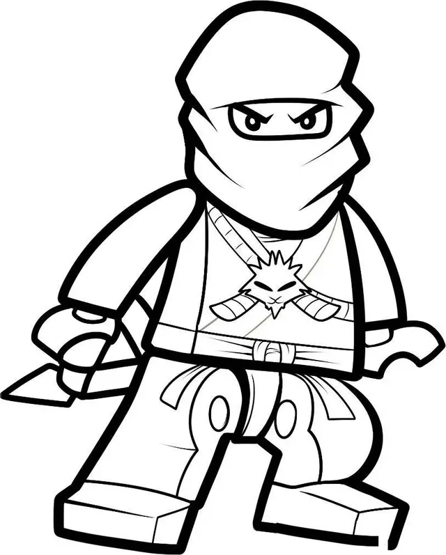 Coloriage Minifigurine Lego souriante en tenue vibrante - Lego à imprimer