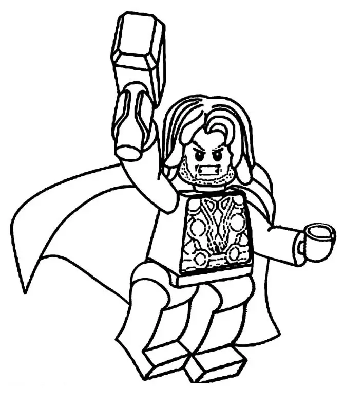 Coloriage Héros Lego en costume d'aventurier - Lego à imprimer
