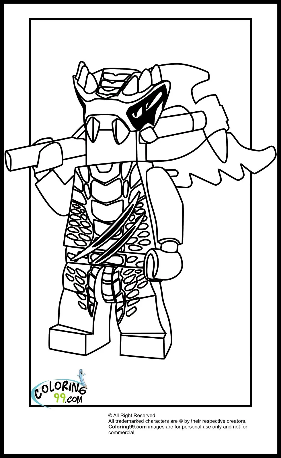 Coloriage Personnage Lego classique en tenue colorée - Lego à imprimer