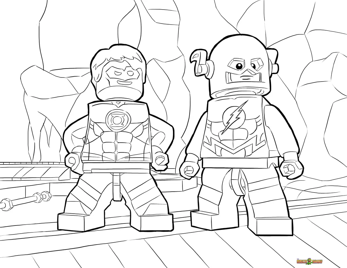 Disegno di Eroe Lego con attrezzatura da costruzione da stampare