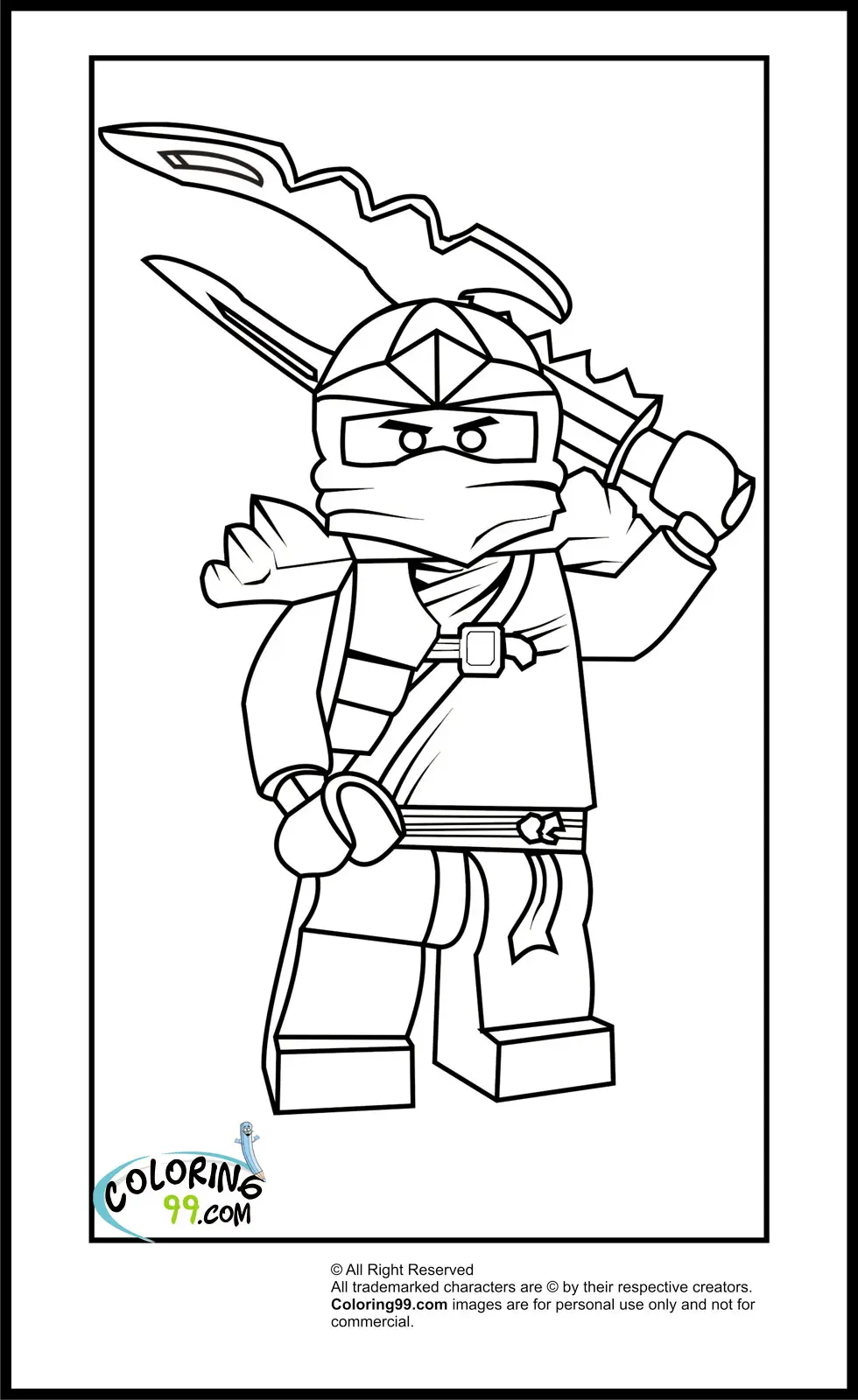 Coloriage Minifigurine Lego avec accessoires - Lego à imprimer