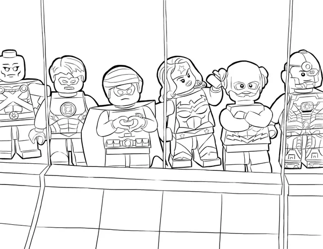 Coloriage Personnage Lego souriant en tenue élégante - Lego à imprimer