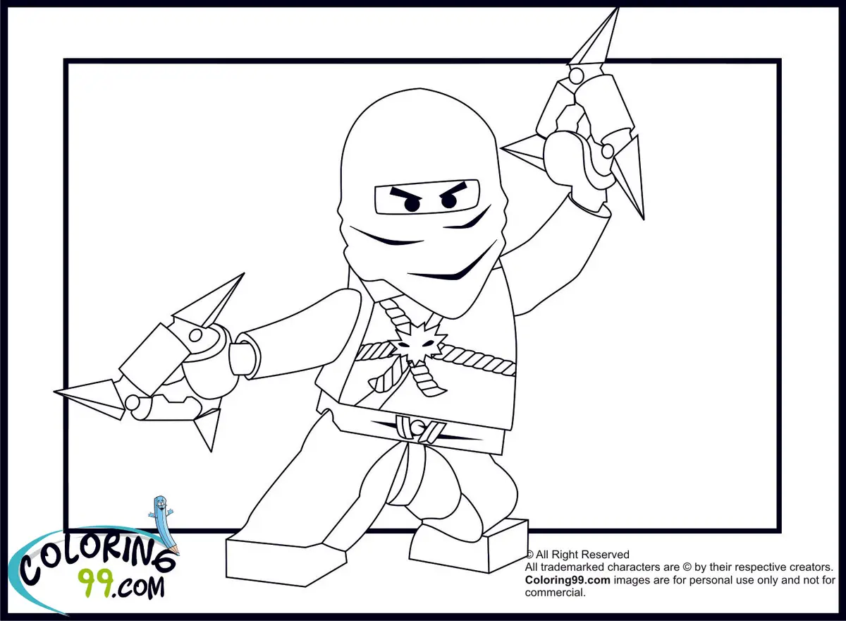 Kleurplaat Lachende Lego-figuur met accessoires om te printen