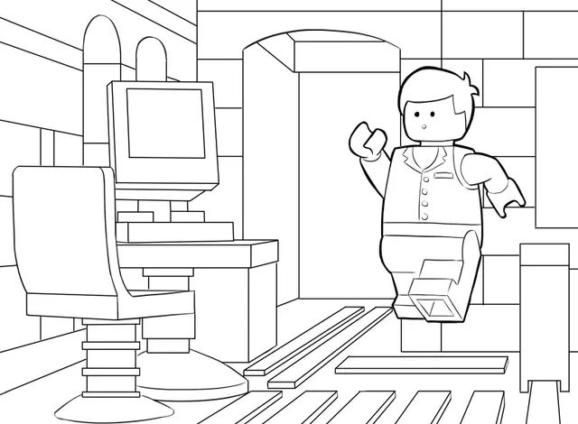 Coloriage Personnage Lego en tenue de construction - Lego à imprimer