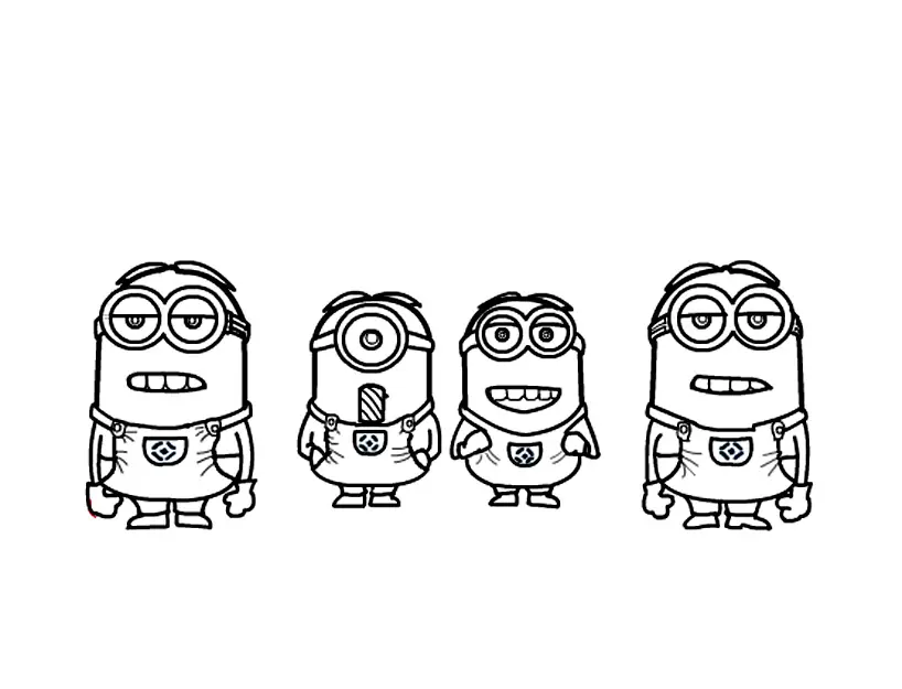 Coloriage Dessin Minion Les Choristes - Minions à imprimer