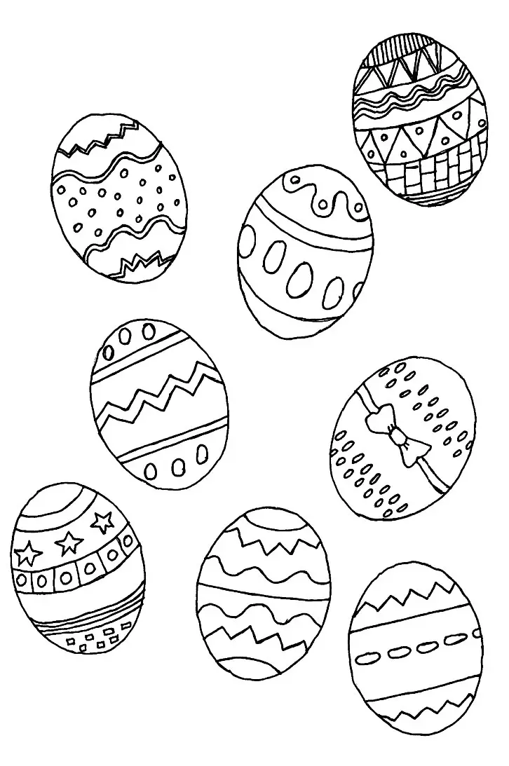 Coloriage Œufs de Pâques décorés à colorier - Pâques à imprimer