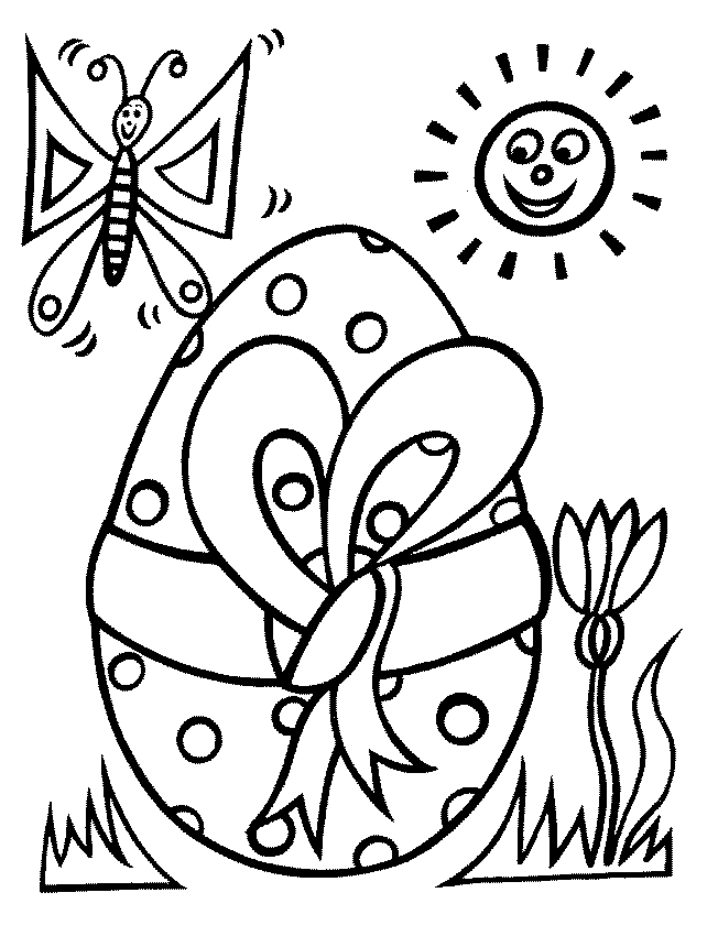 Coloriage Cloche de Pâques remplie d'œufs colorés - Pâques à imprimer
