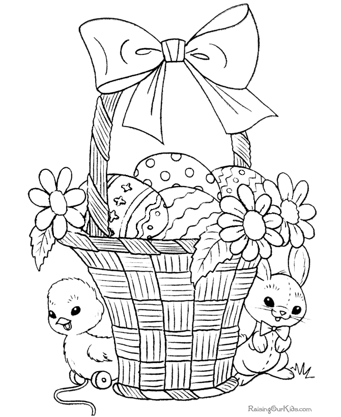 Coloriage Œufs de Pâques décorés avec des motifs géométriques - Pâques à imprimer