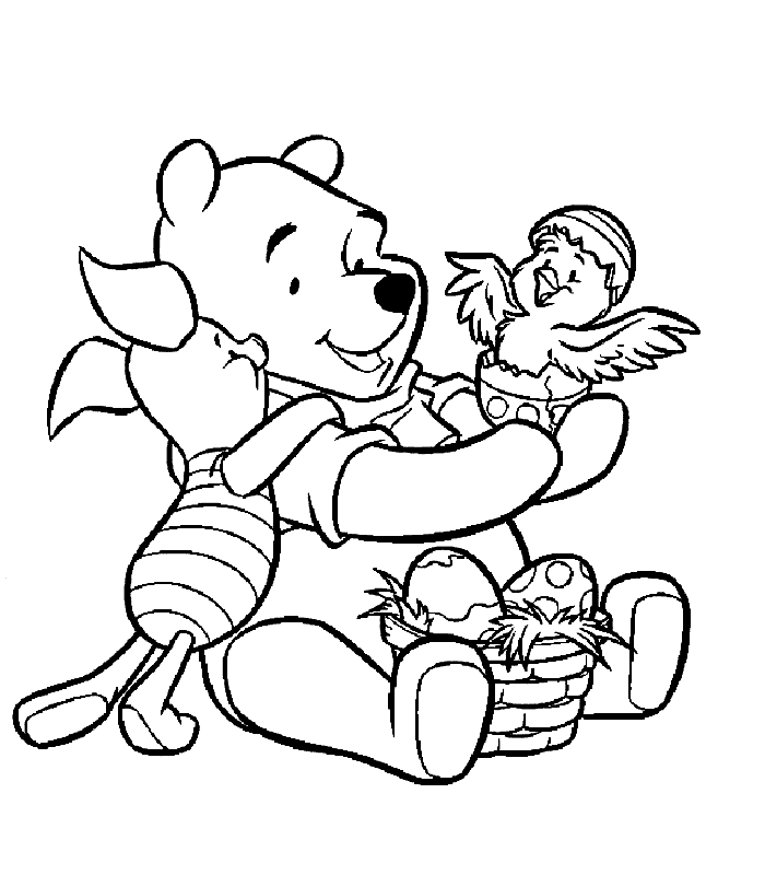 Coloriage Poussin éclosant d'un œuf de Pâques - Pâques à imprimer