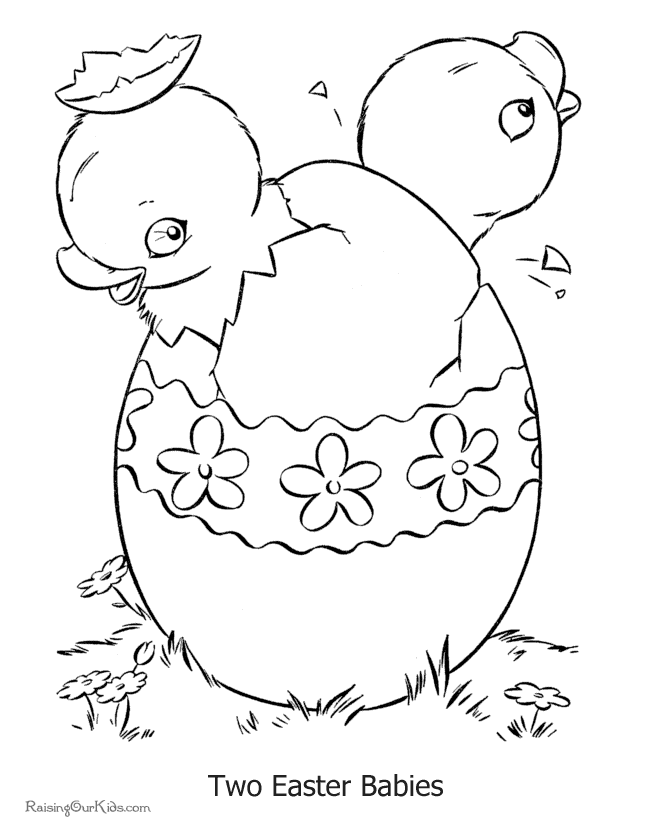 Coloriage Lapin de Pâques avec œuf décoré - Pâques à imprimer