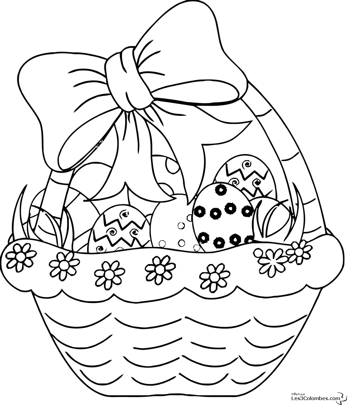 Coloriage Œuf de Pâques géant avec motifs géométriques - Pâques à imprimer