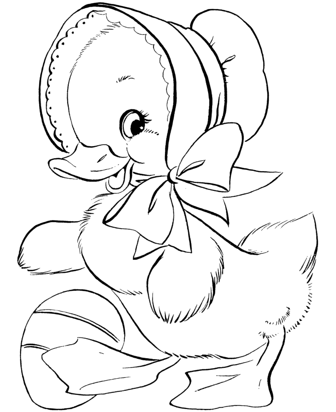 Coloriage Lapin de Pâques avec œuf décoré - Pâques à imprimer
