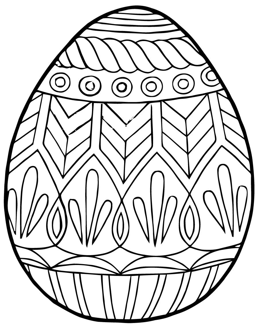 Coloriage Poussin de Pâques tenant un œuf coloré - Pâques à imprimer