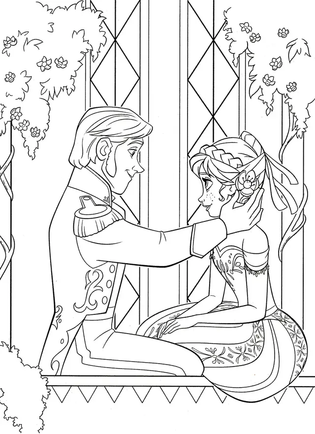 Coloriage Dessin Reine Neige Disney Anna Hans - La Reine des neiges à imprimer