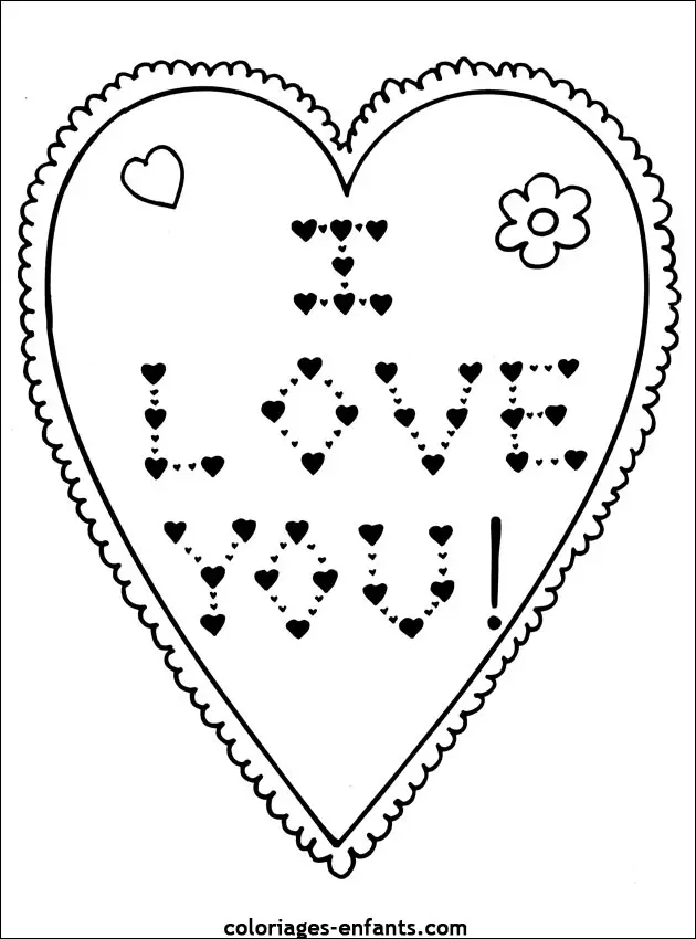 Coloriage Cœurs enlacés de la Saint-Valentin - Saint-Valentin à imprimer