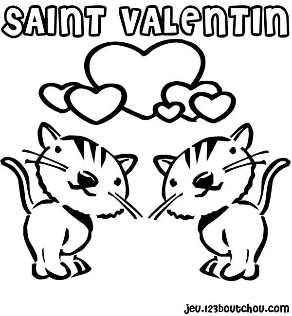 Coloriage Cœur enlacé pour la Saint-Valentin - Saint-Valentin à imprimer