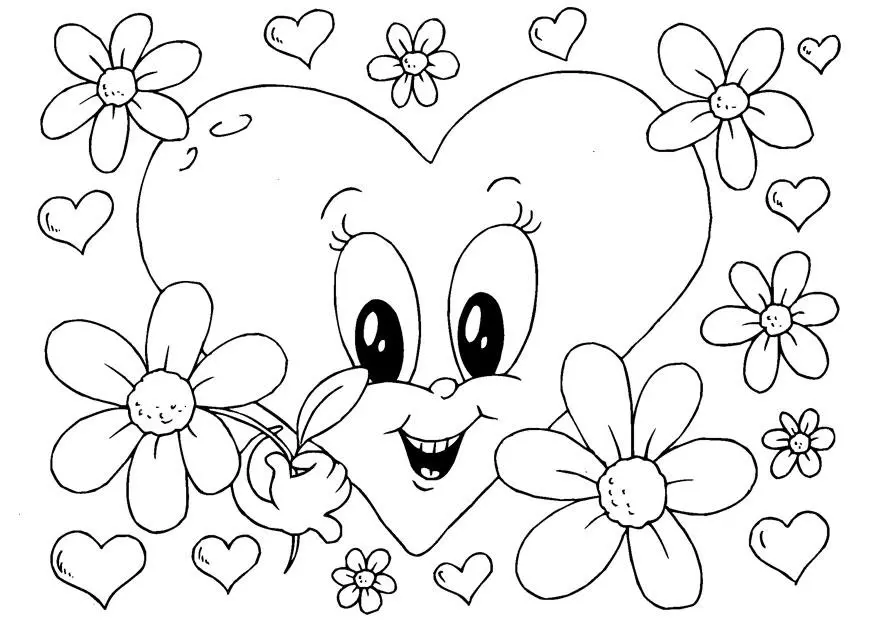 Coloriage Couple enlacé pour la Saint Valentin - Saint-Valentin à imprimer