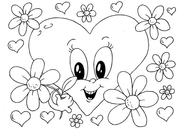 Coloriage Couple enlacé pour la Saint Valentin - Saint-Valentin à imprimer