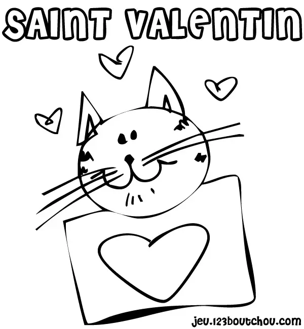 Coloriage Cœur enlacé avec roses pour la Saint-Valentin - Saint-Valentin à imprimer