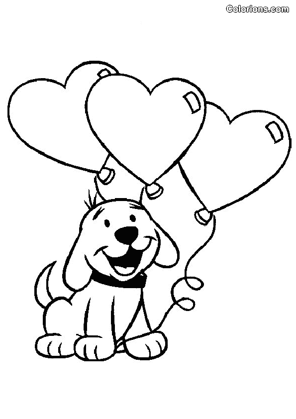 Coloriage Cœur enrelacé avec roses de Saint-Valentin - Saint-Valentin à imprimer