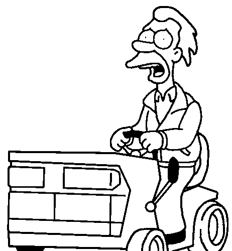 Coloriage Dessin Simpson Lenny Conduit Un Tracteur - Simpson à imprimer