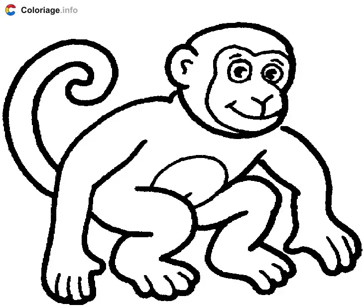 Monkey coloring page to print