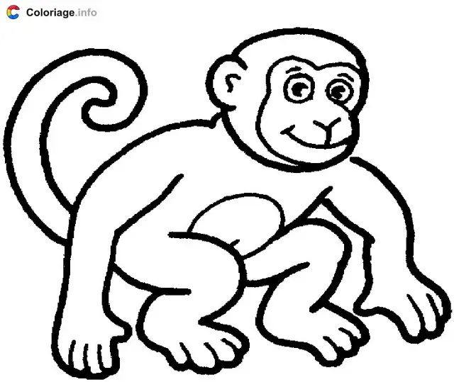 Coloriage Dessin singe - Singe à imprimer