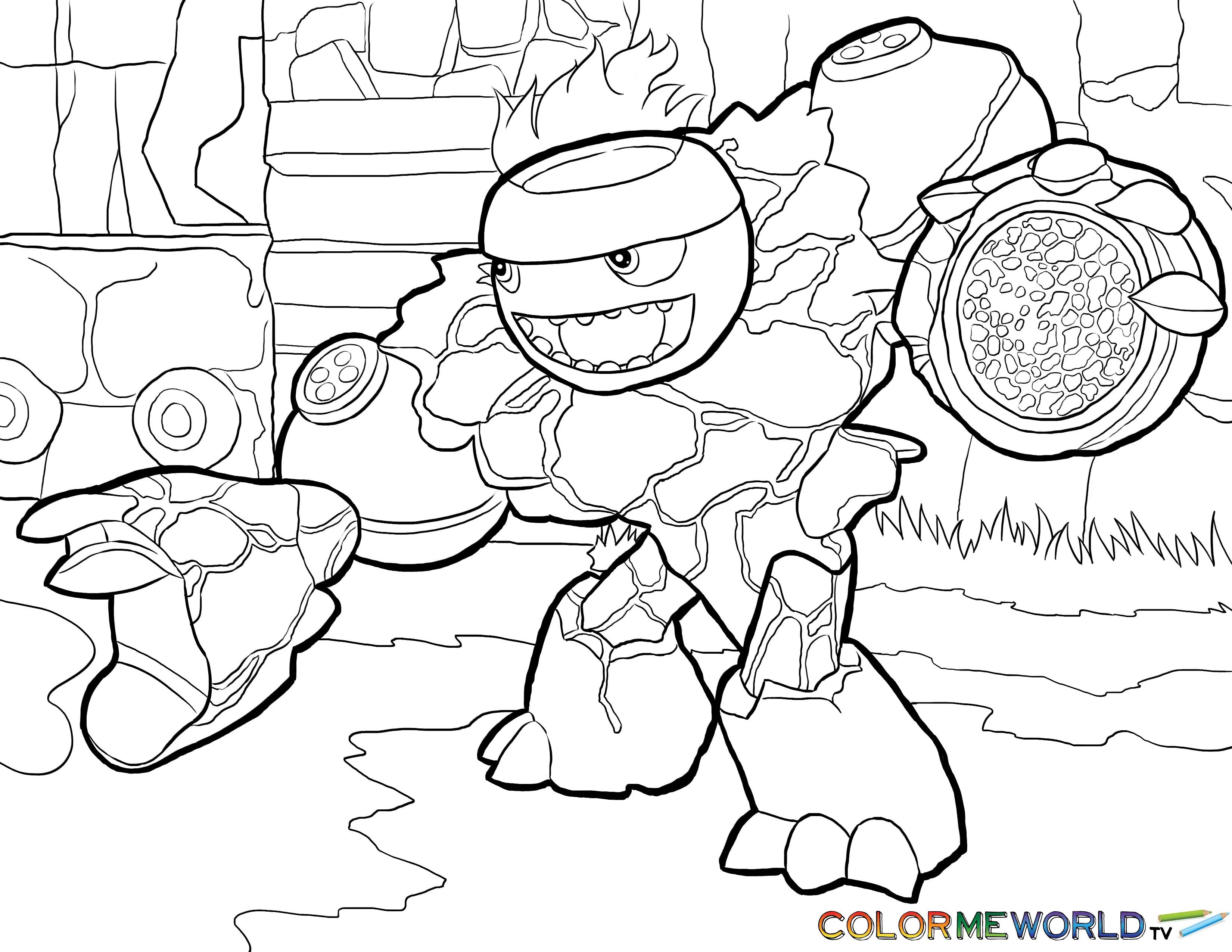 Coloriage Skylanders créature légendaire combat - Skylanders à imprimer