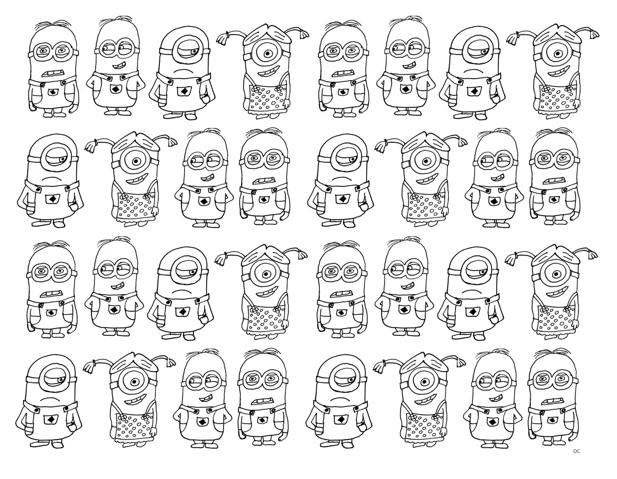 Ausmalbild Sehr viele Minions Ausmalbilder zum Ausdrucken