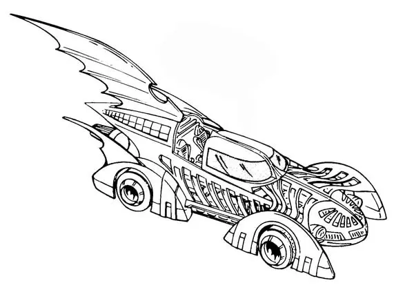 Coloriage Dessin Voiture Batman - Batman à imprimer