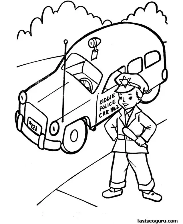Coloriage Automobile sportive en mouvement - Enfants à imprimer