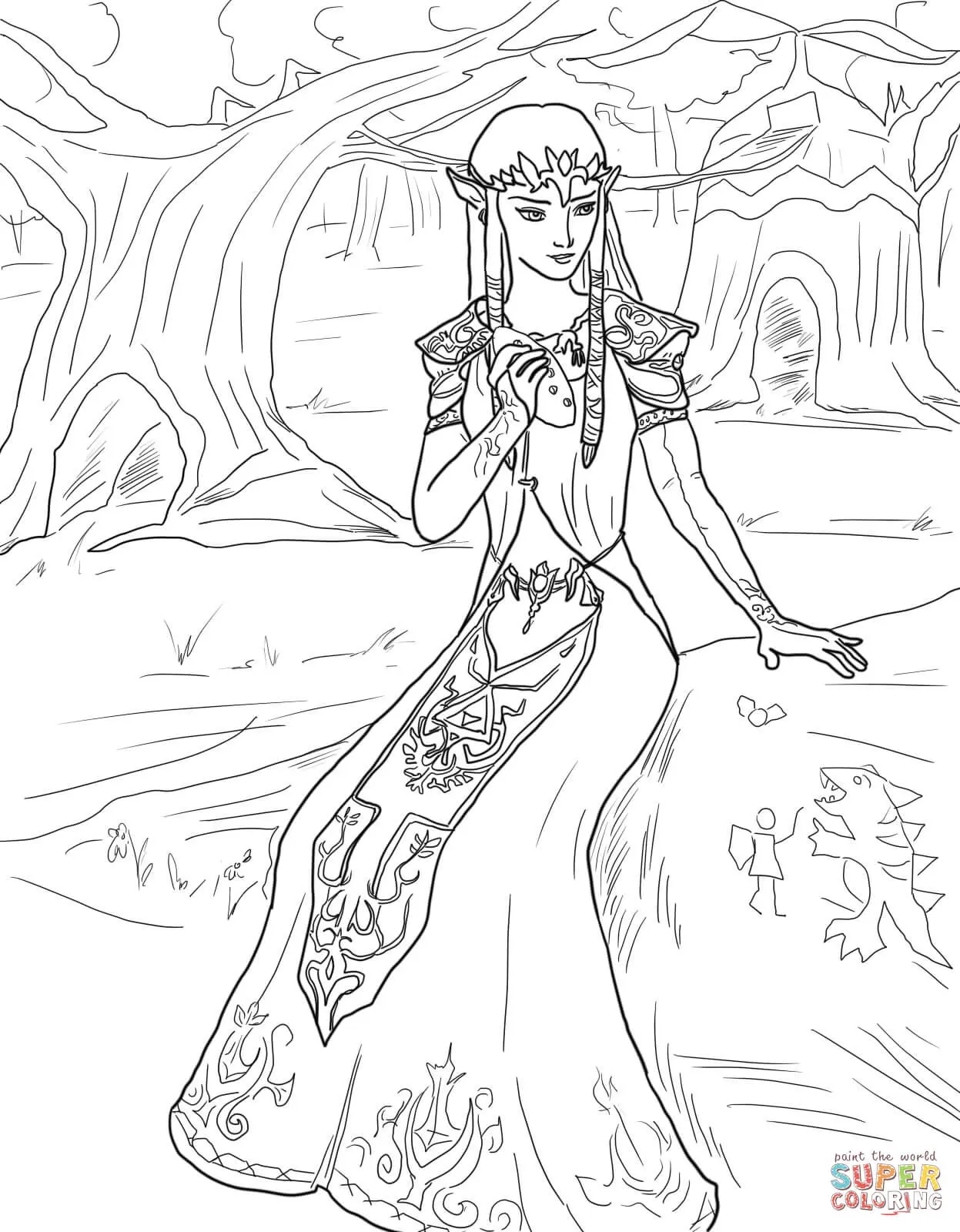Coloriage Ganondorf seigneur des ombres - Zelda à imprimer
