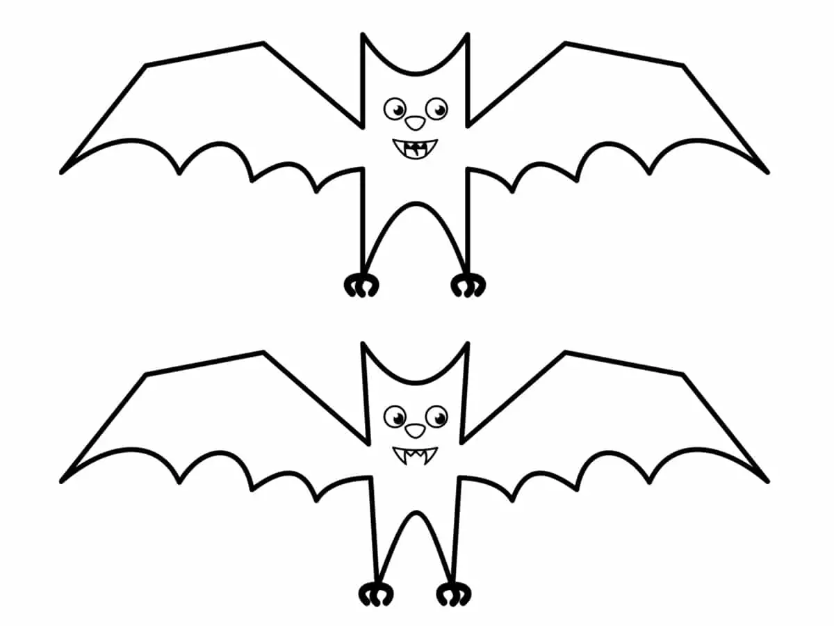 Coloriage Deux Chauve Souris - Vampire à imprimer