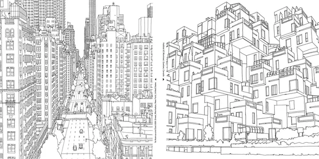 Coloriage Deux Villes Complexes Et Differentes - Ville à imprimer