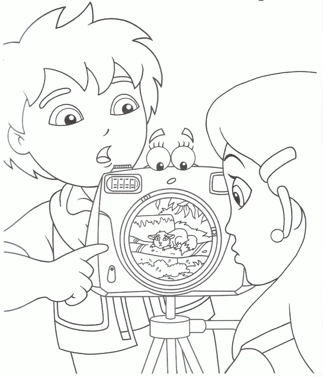 Coloriage Diego Montre Une Photo Dun Animal Triste - Diego à imprimer