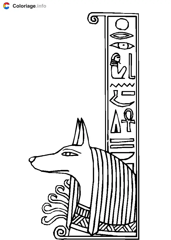 Egyptian God coloring page to print