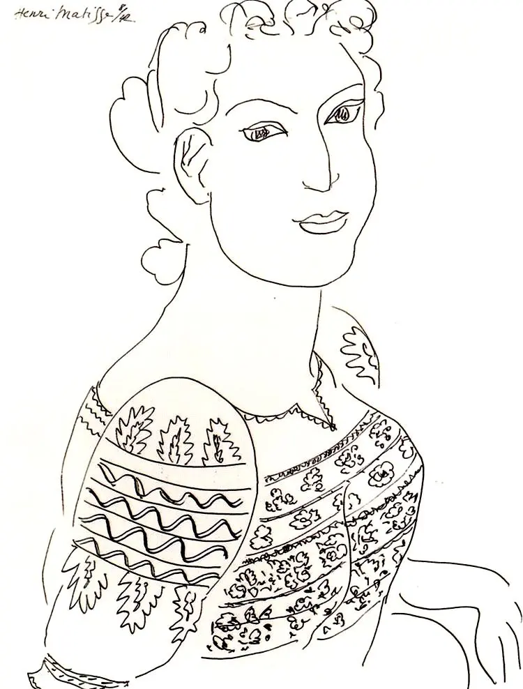 Coloriage Difficile Matisse Dessin Blouse Roumaine - Art à imprimer