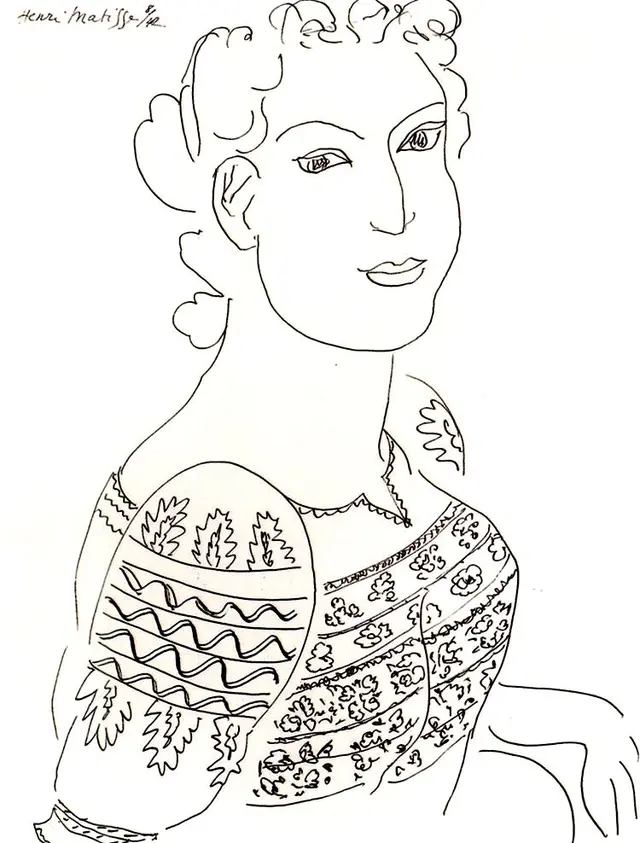 Coloriage Difficile Matisse Dessin Blouse Roumaine - Art à imprimer