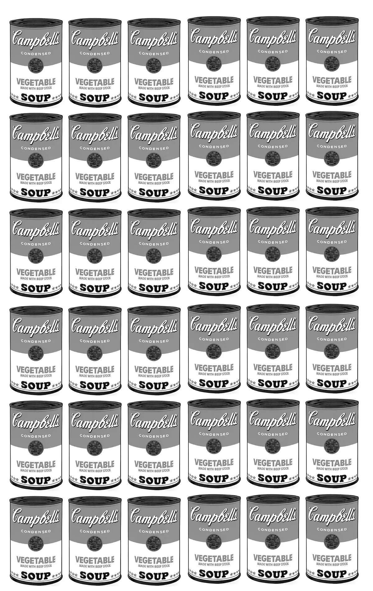 Coloriage Difficile Warhol Soupe Campbell - Art à imprimer