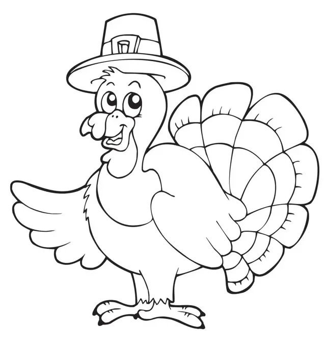 Coloriage Dinde Action De Grace Turkey Thanksgiving - Action de grâce à imprimer