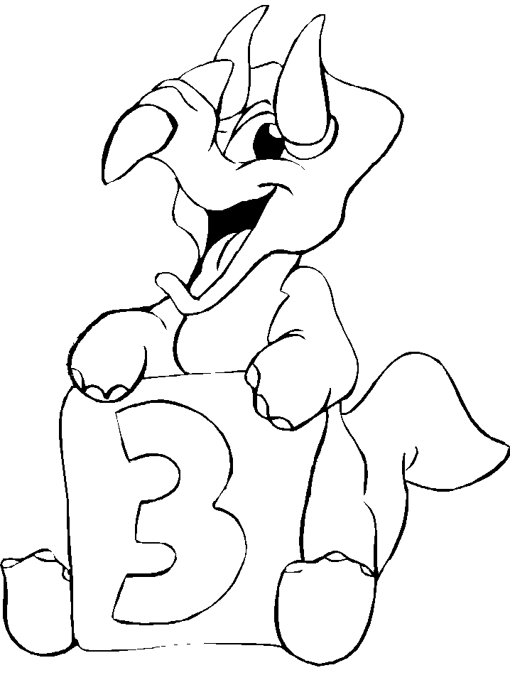 Coloriage Dino 3 Ans - Anniversaire à imprimer