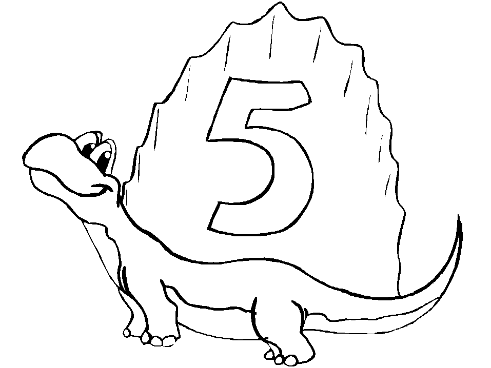 Coloriage Dino 5 Ans - Anniversaire à imprimer
