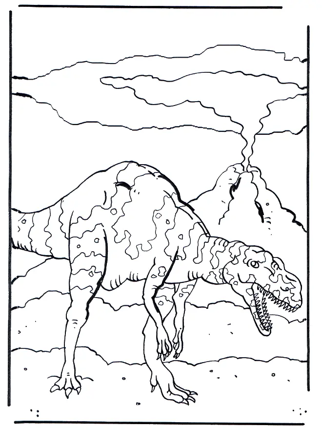 Coloriage Tricératops majestueux en position de charge - Dinosaure à imprimer