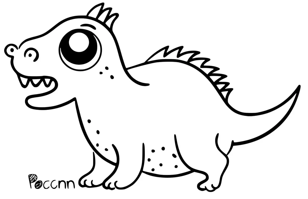 Chubby-Bellied Dinosaur coloring page to print