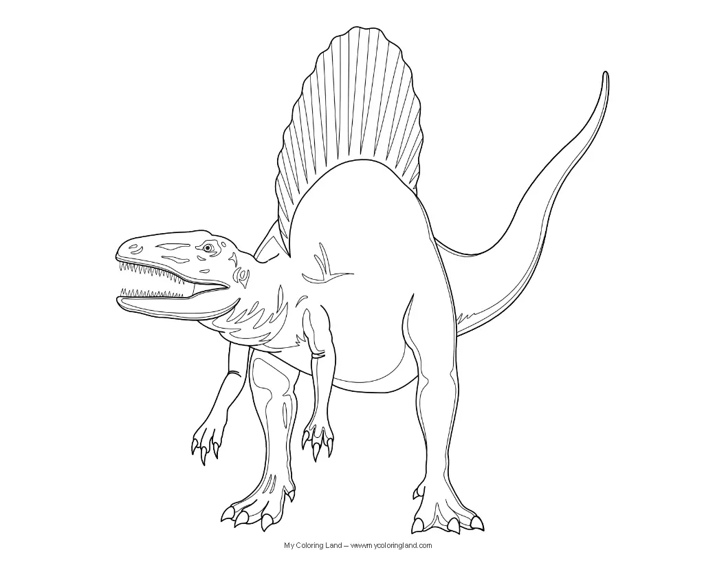Coloriage Dinosaure Jurassic Park Spinosaurus - Jurassic world park à imprimer